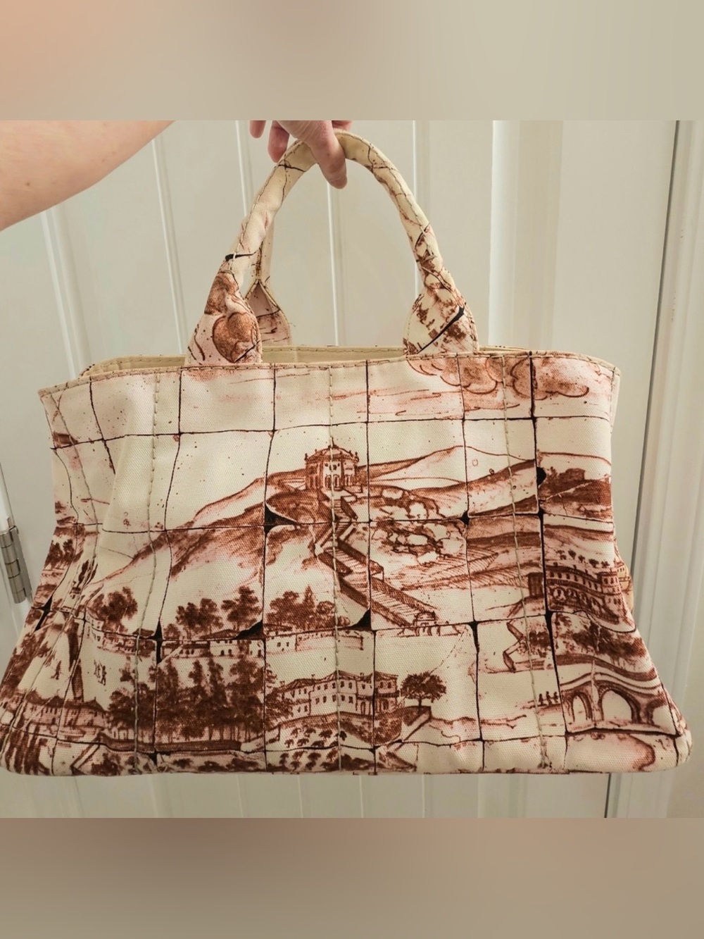 Prada Stampata Canapa Canvas Tote - Picture 2 of 13